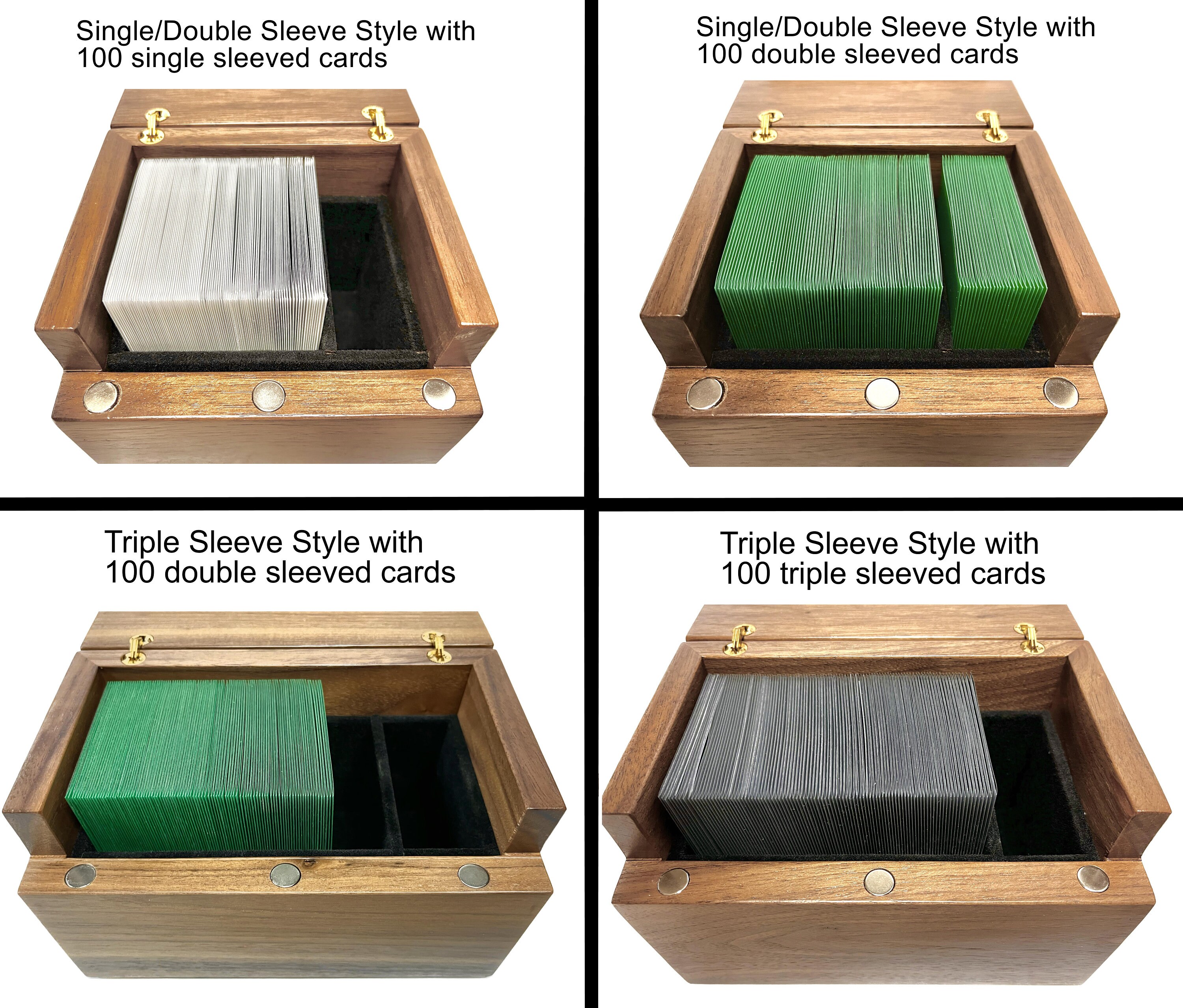 Mithril Inlay Walnut MTG Deck Box: Felt-lined Commander Card Storage - Etsy