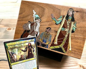 Custom Gemstone Inlay for MTG Commanders, Magic The Gathering, deck box