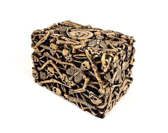 Hand Carved Skeleton MTG Deck Box, Magic the Gathering