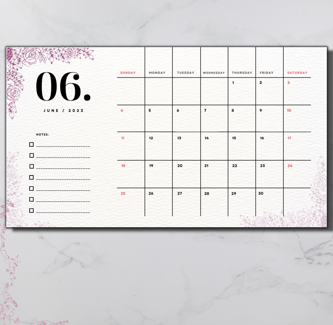 2023 Calendar Printable Calendar 2023 Monthly Planner 2023 - Etsy