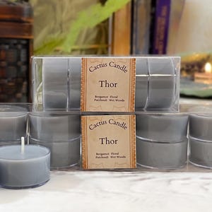 Thunderstorm Tea Light Handmade Soy Storm Candle Thor Woodsy Rain Scented Tea Light For Him Her Housewarming Candles For Home Decor Lighting