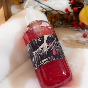 Wraithberry Jam Liquid Hand Soap Body Wash Glittery Mica Sweet Fruity Scented Shower Gel Hand Soap For Him Her Fantasy Lover Halloween Home