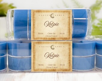 Kelpie Tea Light Candles: Handmade Soy Wax, Woodsy Scent