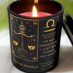 Libra Zodiac Candle Funny Astrology Candle Gifts Handmade Soy Container Candle Personalized Pick Your Scent Horoscope Gifts For Her Him