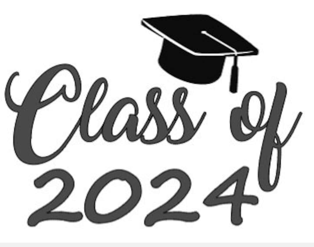 Class of 2024 Graduation Cap Car Decal Sticker Cup Mug Folder Etsy