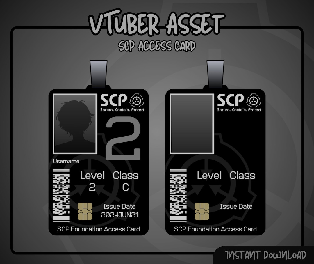 VTUBER ASSET SCP Access Card Twitch Stream Overlays Canvas Vtuber VTUBER ASSET SCP Access Card Twitch Stream Overlays Canvas Vtuber
