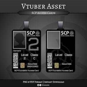 VTUBER ASSET - SCP-toegangskaart | Trek | Stroom | Overlays | Doek | Vtuber | Activa streamen | Verschrikking | Gamen | Griezelpasta