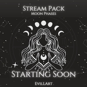 STREAM PACKAGE - Moon Phases | Animated | Twitch | Youtube | Overlays | Astral | Witch | Galaxy | Zodiac | Astrology