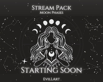 STREAM PAKKET - Maanfasen | Geanimeerde | Twitch-| Youtube | Overlays | Astrale | Heks | Galaxy | Dierenriem | Astrologie