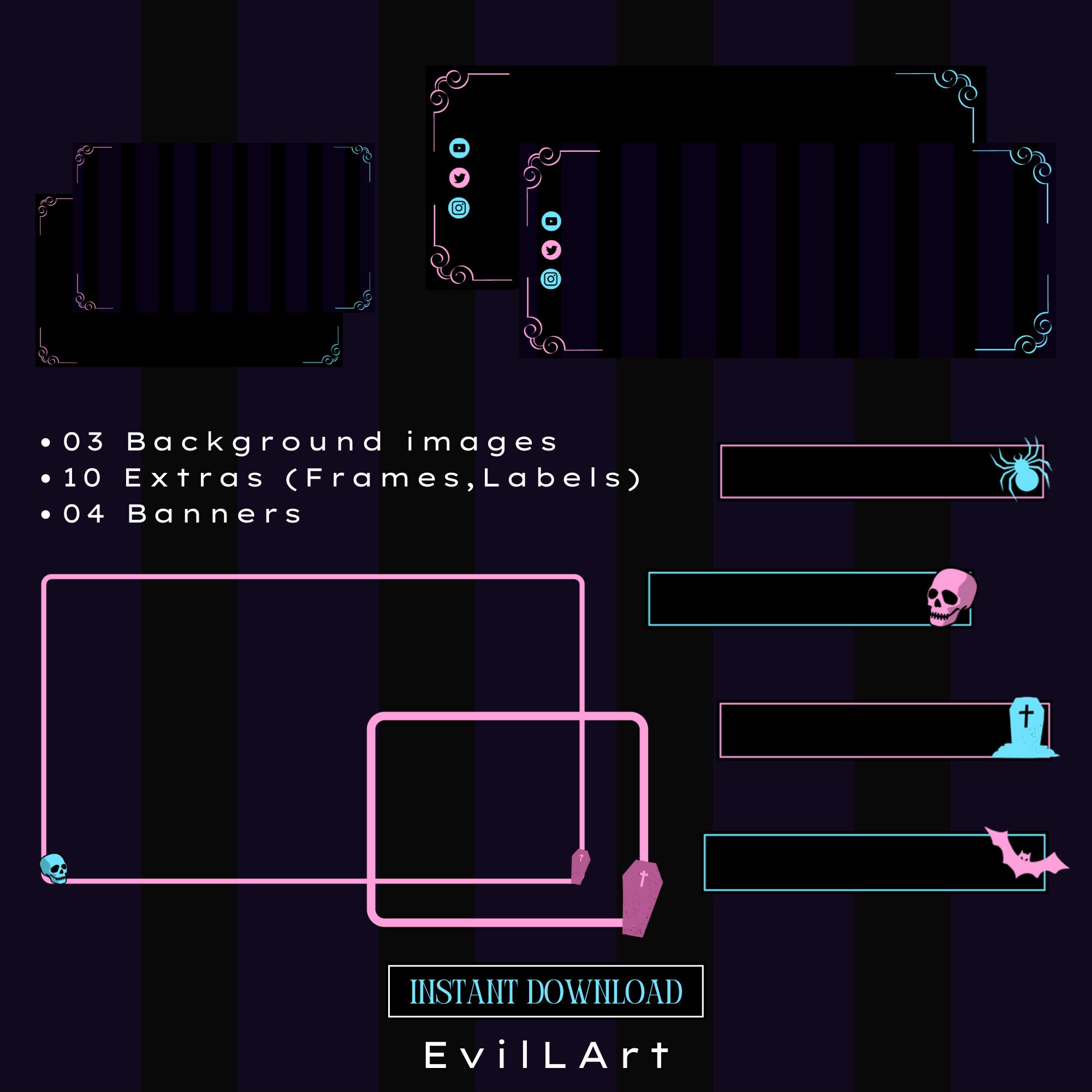 STREAM PACKAGE - Enid Version | Animated | Twitch | Youtube | Overlays ...