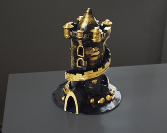 Handmade Castle Dice Tower: DND Gaming Accessory