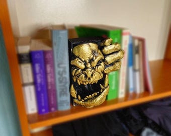Handmade Orc Book Nook: Fantasy Bookshelf Decor