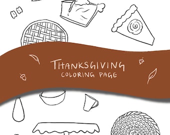 Printable Thanksgiving Dessert Coloring Page