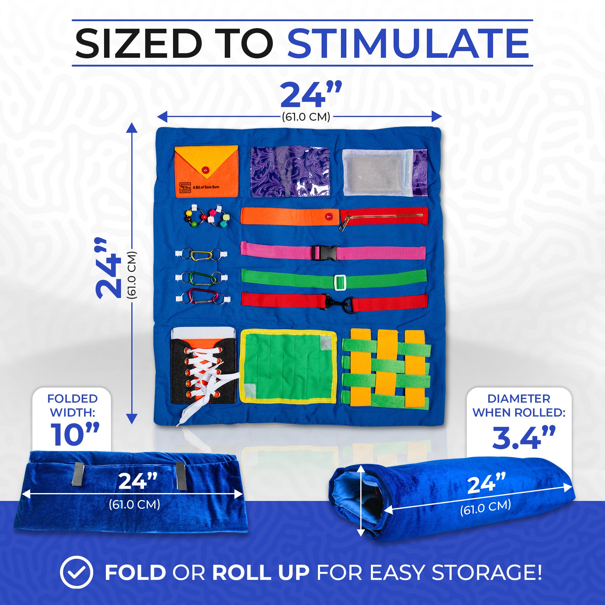 Fidget Activity Mat for Dementia and Alzheimers Fidget Blanket for