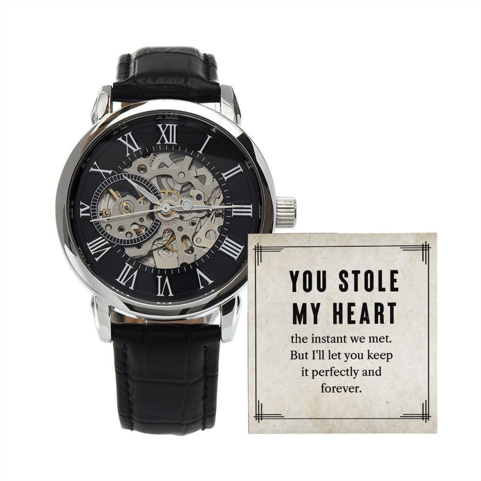 Chronotech Black Leather Dress Watch main image 0