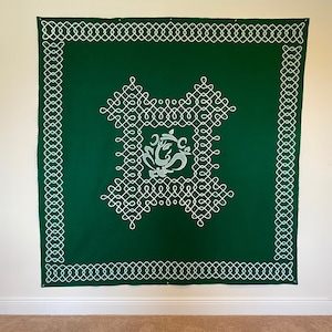 Handcrafted Kolam Cloth Backdrop: Traditional Indian Decor (6x6 ft)