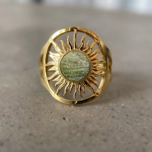 Rough Genuine Moldavite Sterling Silver Ring, Outer Space Rock, Stackable Moldavite Ring, Heart Chakra, Green Moldavite, Meteor, Unique