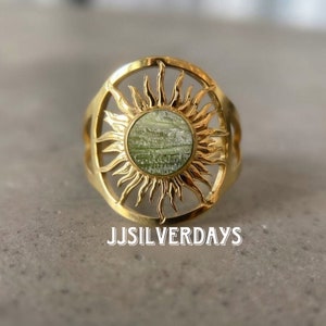 Rough Genuine Moldavite Sterling Silver Ring, Outer Space Rock, Stackable Moldavite Ring, Heart Chakra, Green Moldavite, Meteor, Unique