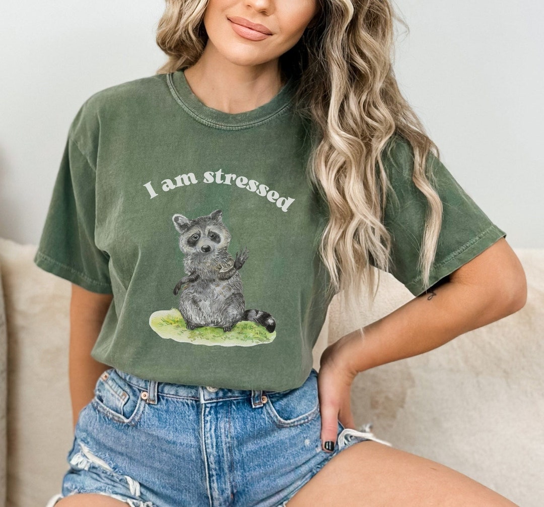 Stressed Raccoon T Shirt Funny Raccoon T Shirt Cottage Core - Etsy