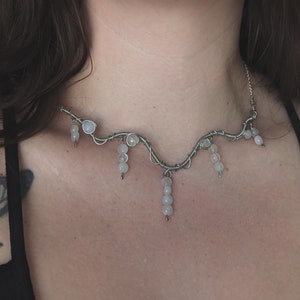 aphrodite rose quartz choker ~ handmade wire wrapped choker