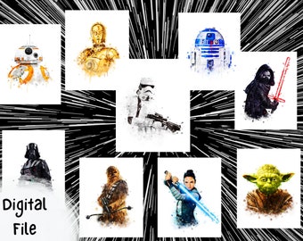 Star Wars Watercolor PNG Digital File