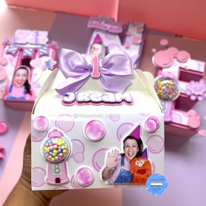 Ms. Rachel bubblegum Treat Boxes | Candy Boxes | Gabel Boxes | Favor Boxes | Ms. Rachel Birthday  | ms Rachel Party | ms. Rachel Table decor