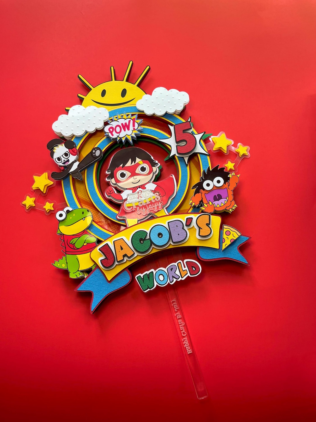 Ryan’s World Cake Topper With Confetti & LED Lights 3D Ryan’s World ...