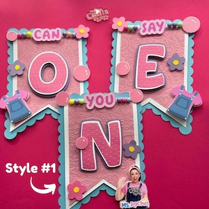 Ms Rachel Birthday Banner, Ms Rachel high chair banner, Ms Rachel Party Decor, Ms Rachel Birthday Theme,Can You Say One,Can You Say Two