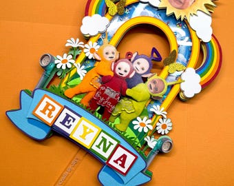 Teletubbies Cake Topper, Custom Teletubbis birthday decorations, boy birthday, teletubbies party, first girl birthday, teletubbied inspired