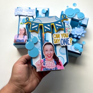 BLUE Ms. Rachel birthday bubblegum 3D Letters BOY , 3D Letters Party Decorations, Decorations for Candy Tabel, Ms. Rachel party Decoreq