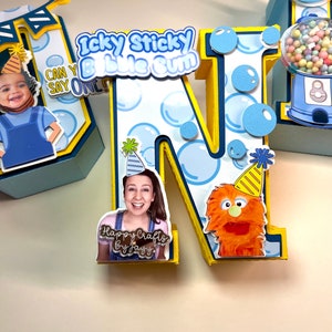 Ms. Rachel birthday bubblegum 3D Letters BOY , 3D Letters Party Decorations, Decorations for Candy Tabel, Ms. Rachel party Decore