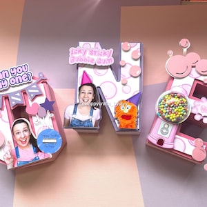 Ms. Rachel birthday bubblegum 3D Letters , 3D Letters Party Decorations, Decorations for Candy Tabel, Ms. Rachel party Decore