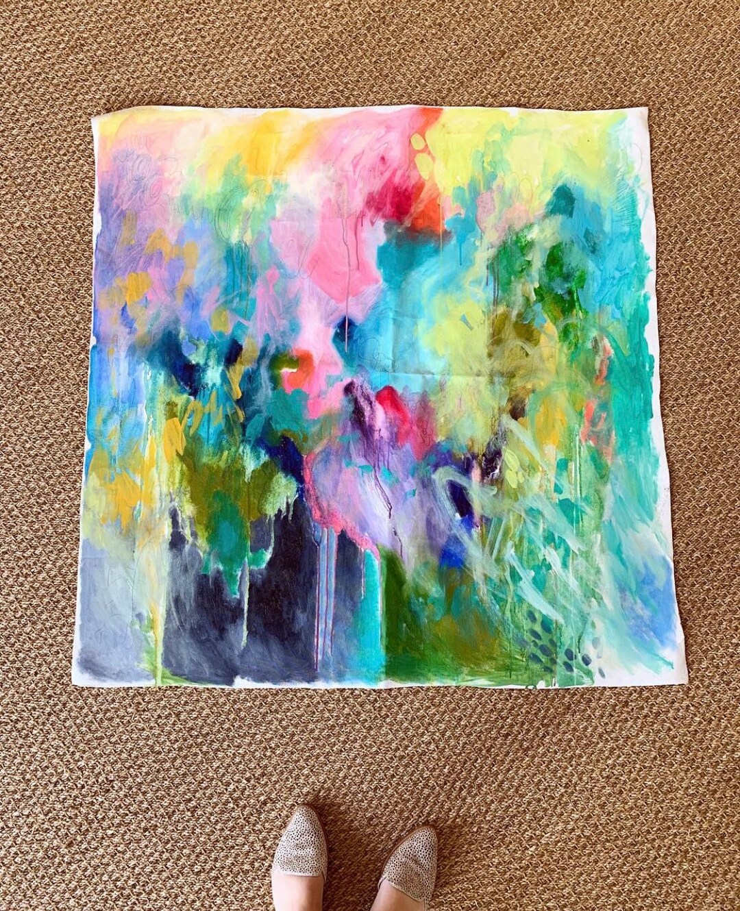 Tree of Life Original Colorful Abstract 44x44 Inch Modern Art Painting ...