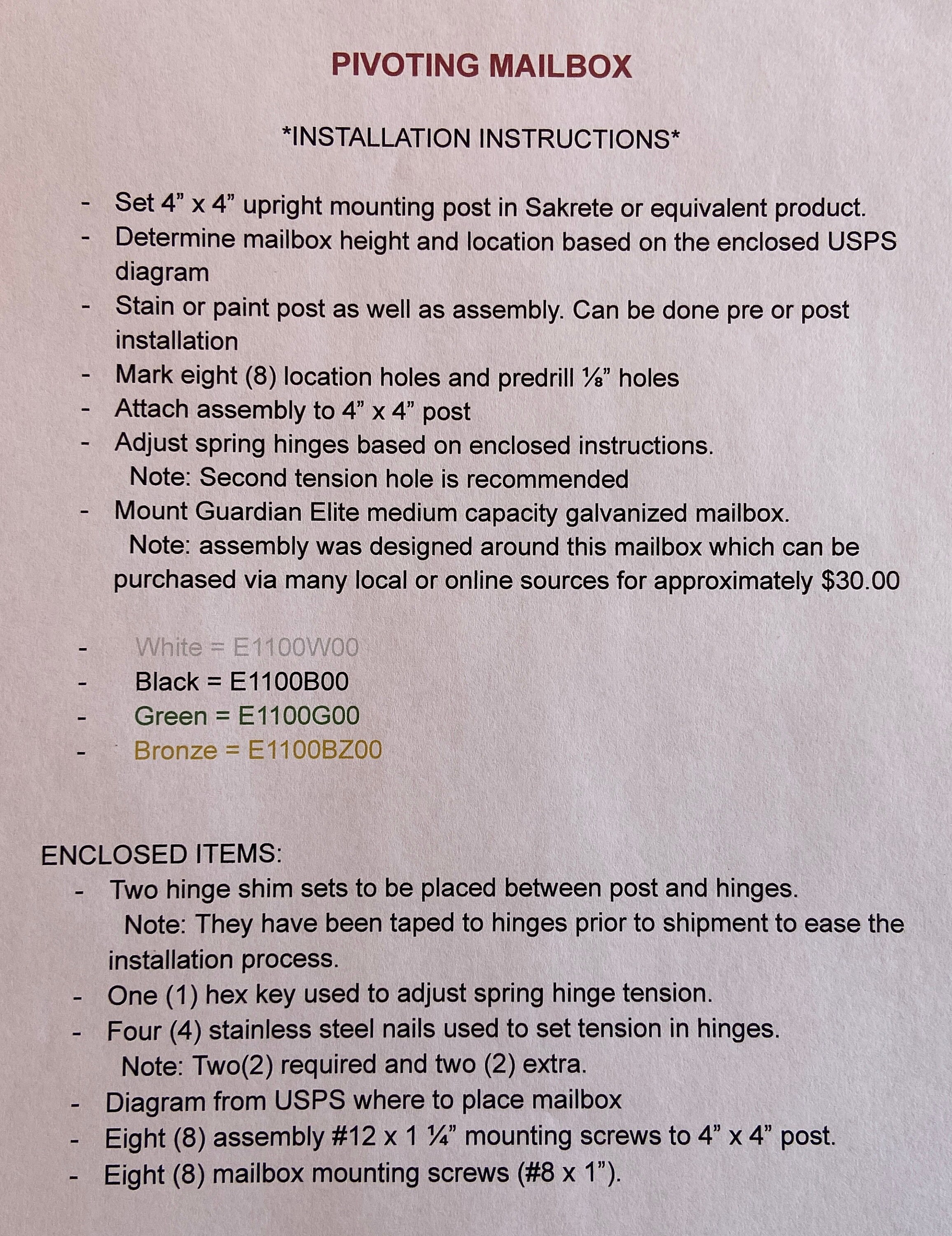 Pivoting Mailbox Arm Assembly Etsy