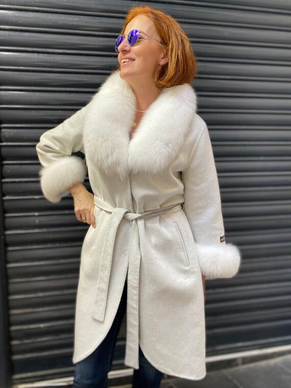 Long cream winter coats hot sale