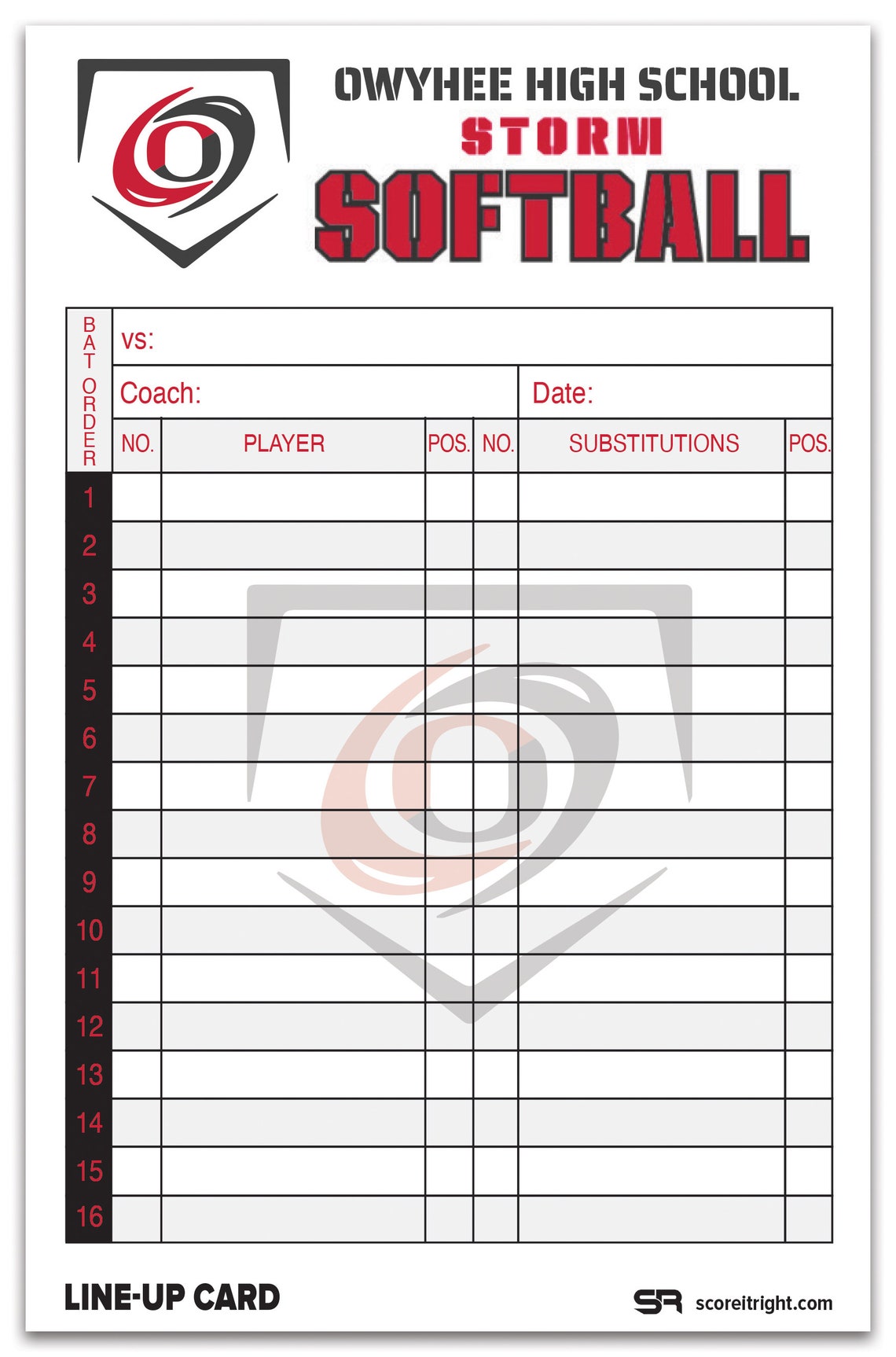 Custom Baseball Softball Lineup Cards Personalized Lineup Cards 32pack