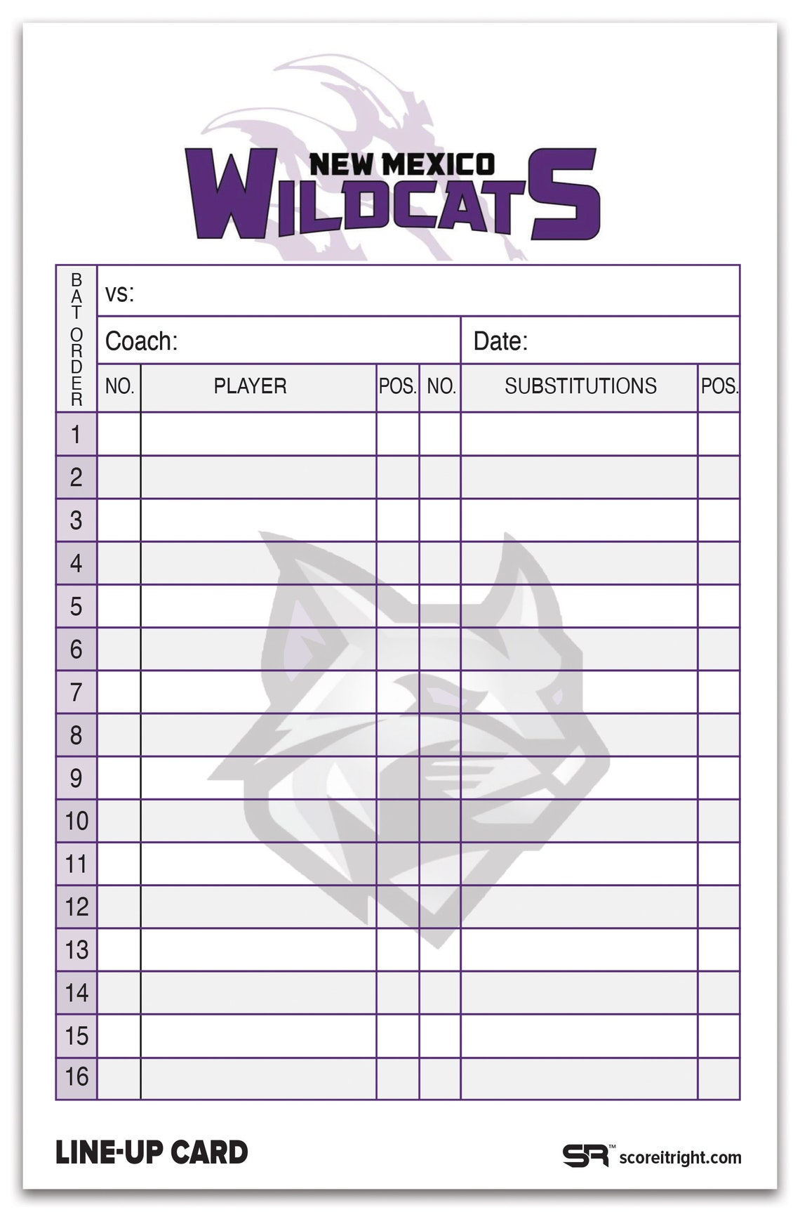 Custom Baseball Softball Lineup Cards Personalized Lineup Cards 32pack