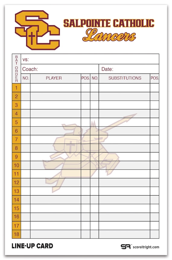Custom Baseball Softball Lineup Cards Personalized Lineup - Etsy