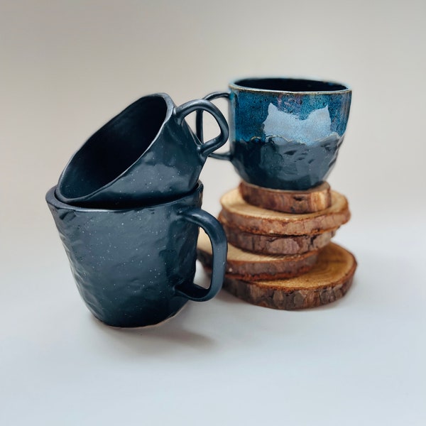 Matte Black Ceramic Mugs Etsy