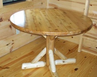 Modern Wooden Round Table Top with Metal Leg Option