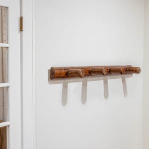 Rustic Log Coat Rack Mounted Peg Coat Rack Cedar Log Coat Hanger for ...