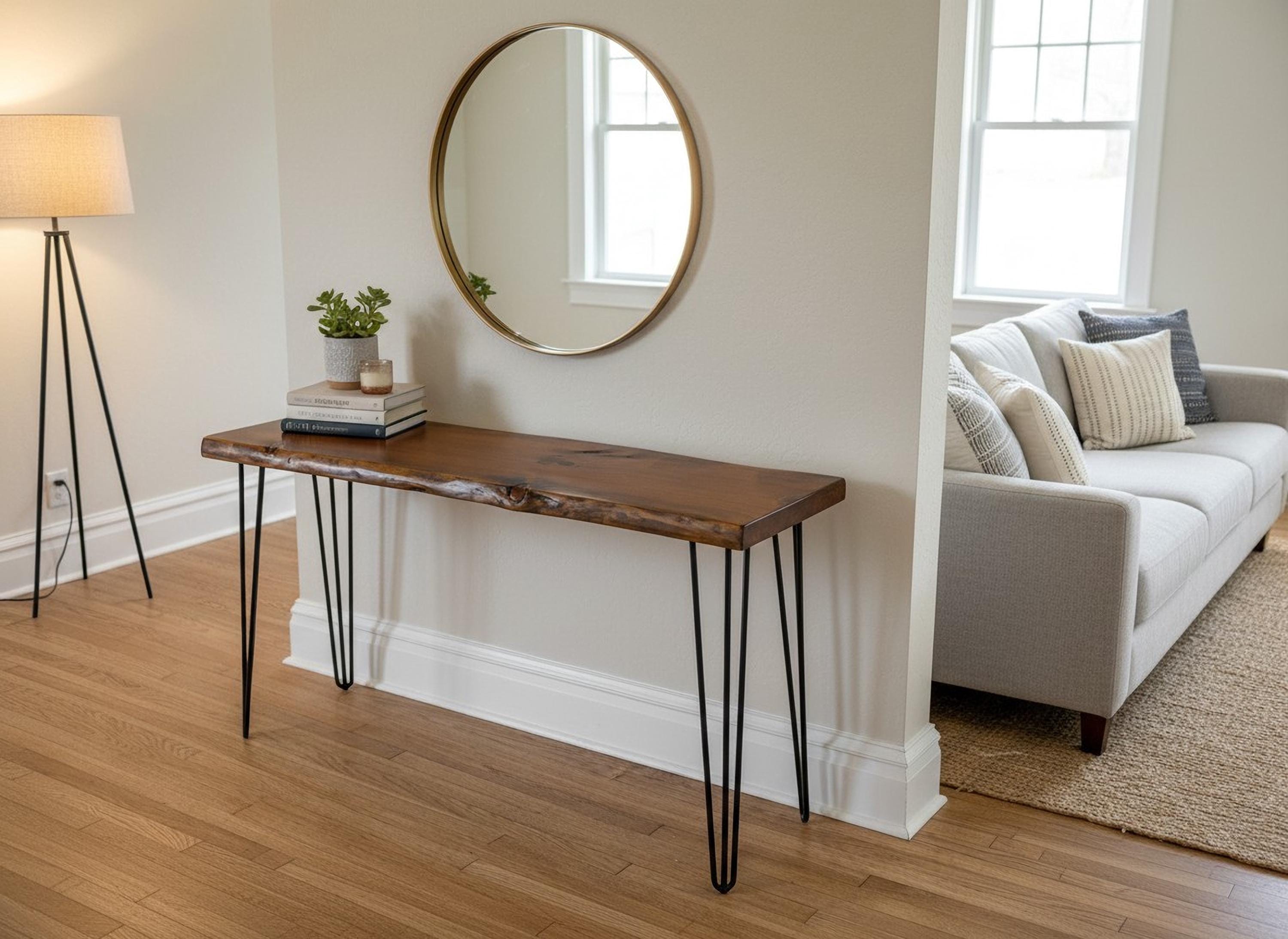 Rustic Sofa Table Entryway Decor With Hairpin Legs Console Live