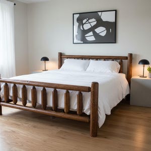 Rustic Log Bed Frame for Cabin Style Home