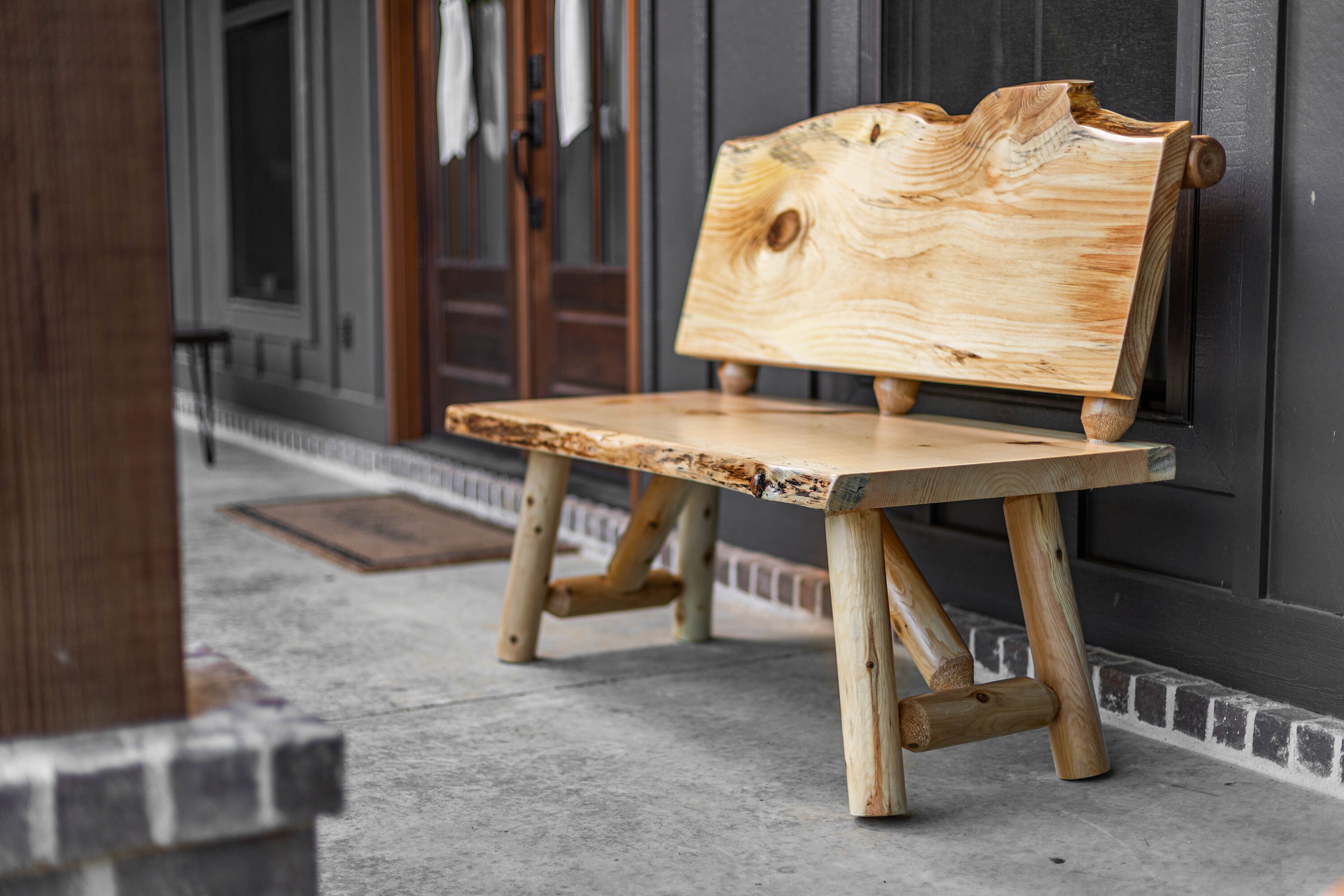 Rustic bench seat with back discount