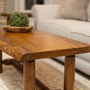 Live Edge Log Coffee Table for Living Room Rustic Table Handcrafted Wooden Living Room Table Family Room Table With Cedar Table for Cabin