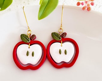 Back To School-appelhangers | Oorbellen van polymeerklei | Leraar oorbellen | Handgemaakt