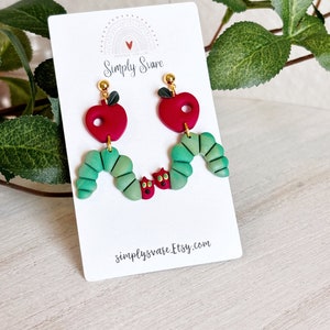 Back to School Caterpillars | Back to School Earrings | Teacher Appreciation | Polymer clay | Handmade