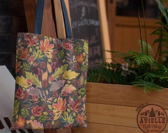 Artisanal Fall Leaves Tote Bag Fall Tote Bag Cottagecore Tote Bag Tote Bag Aesthetic Autumn Tote Bag Botanical Tote Bag Autumn Gifts For Her
