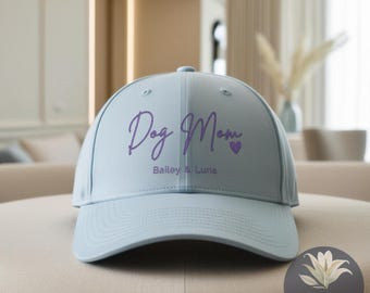 Minimalist Script Dog Mom Hat | Custom Embroidered Mom Hat | Personalized Pet Gift for Puppy Moms | Custom Dog Hat | Free Shipping