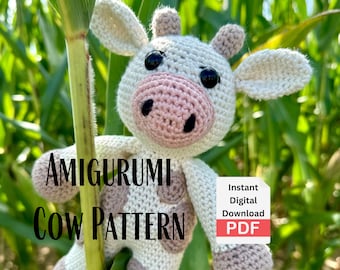 DIGITAL DOWNLOAD Amigurumi Cow Crochet Pattern PDF